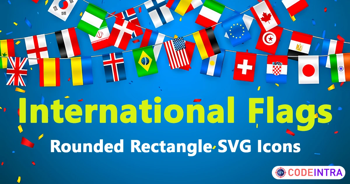 International Flags | Rounded Rectangle SVG Icons - Codeintra