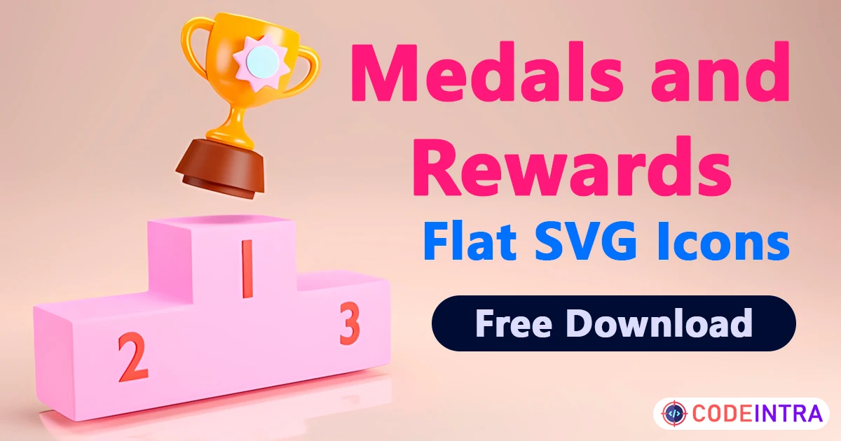 Medals and Rewards Flat SVG Icons - Codeintra