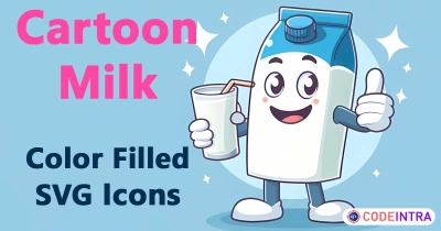 Cartoon Milk | Color Filled SVG Icons