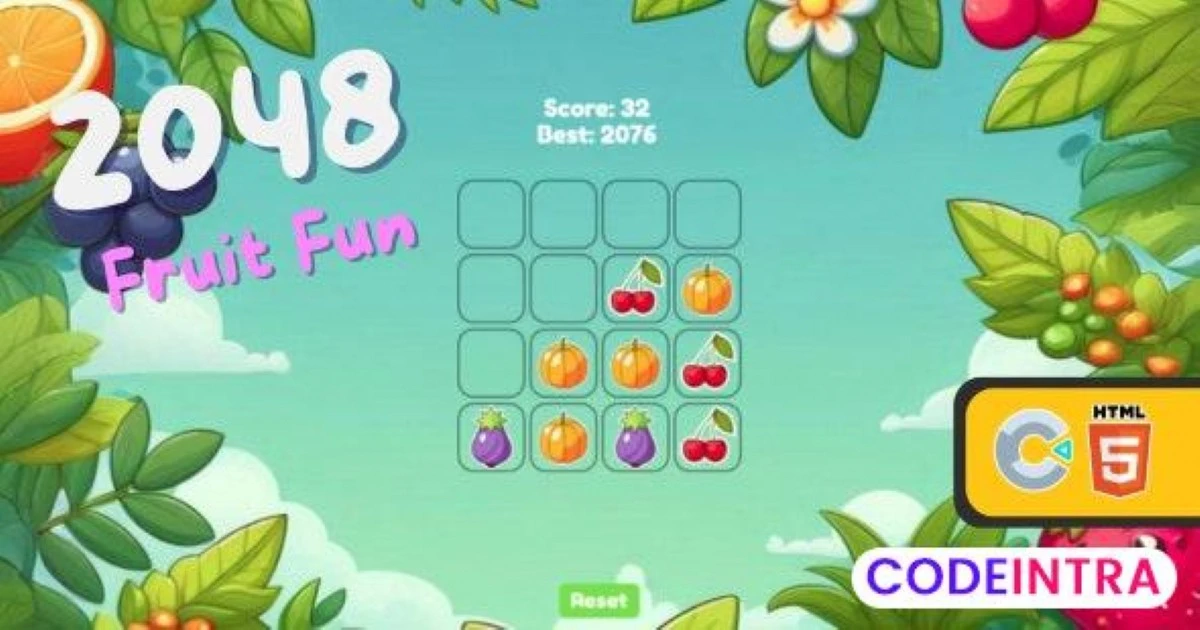 Product featured image 2048 Fruit Fun - HTML 5 (C3p) - Codeintra