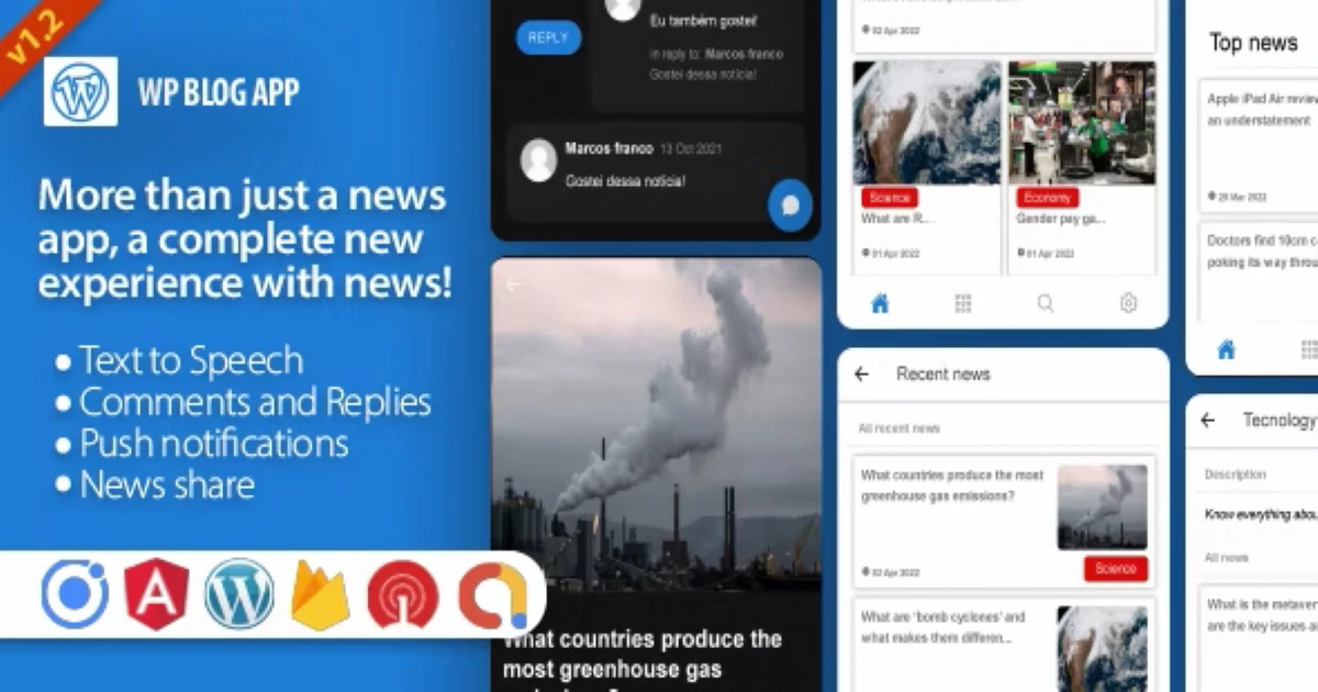Product featured image News Mobile App for WordPress | Android | Ionic 6 App - Codeintra