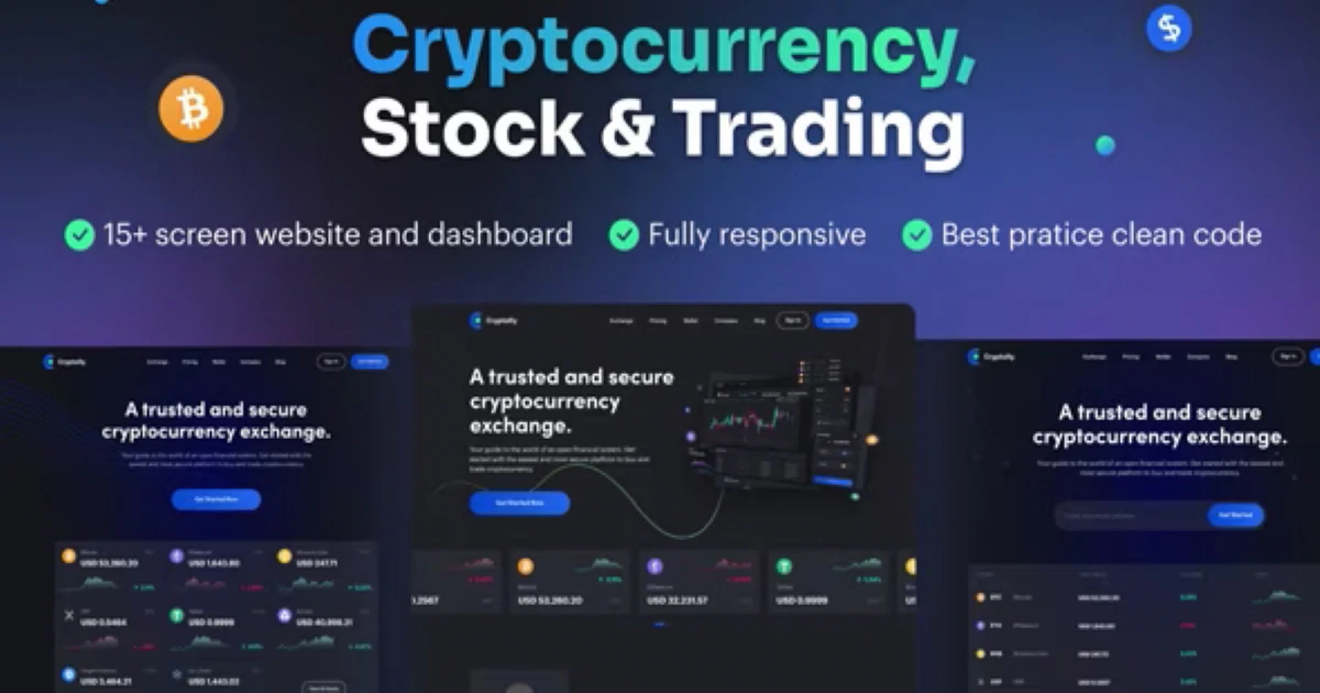 Cryptolly - Cryptocurrency Landingpage & Dashboard - Codeintra