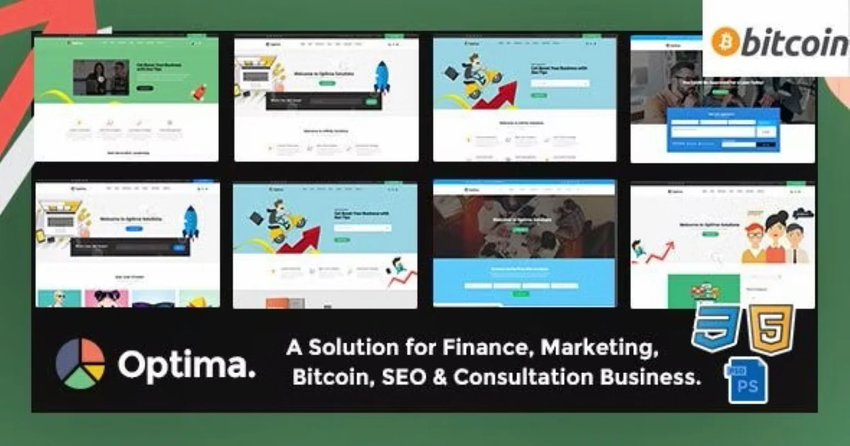 Optima - SEO, Marketing, Bitcoin, Agency Multiple HTML5 - Codeintra
