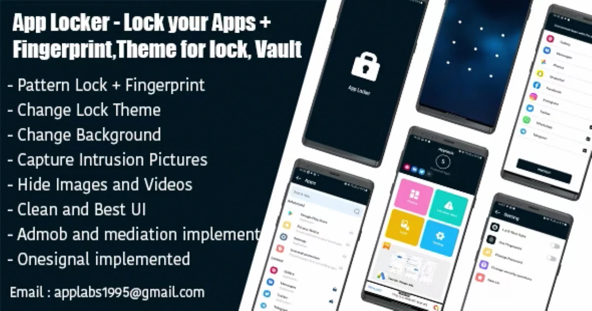 App Locker - Lock your Apps + Fingerprint, Theme - Codeintra