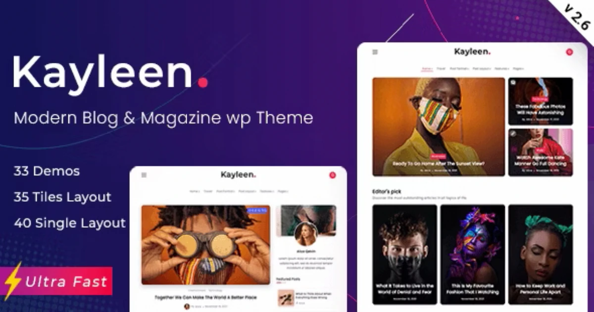 Kayleen | Blog & Magazine WordPress Theme GPL Download - Codeintra