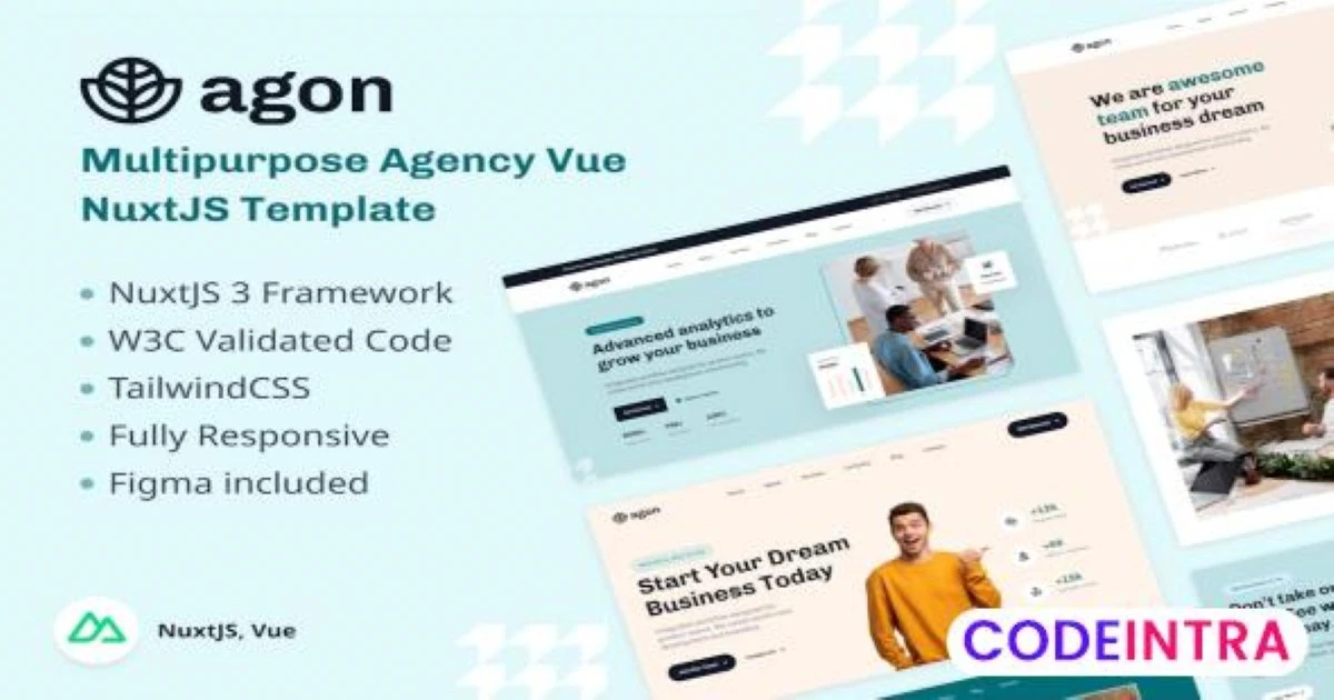 Agon - Multipurpose Agency Vue NuxtJS Template - Codeintra