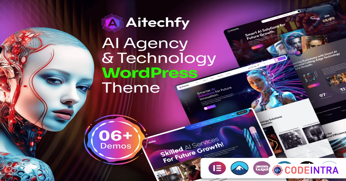 Product featured image Aitechfy - AI Agency & Technology WordPress Theme - Codeintra