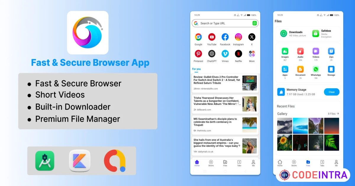 Product featured image Angel Fast And Secure Browser Android - Codeintra