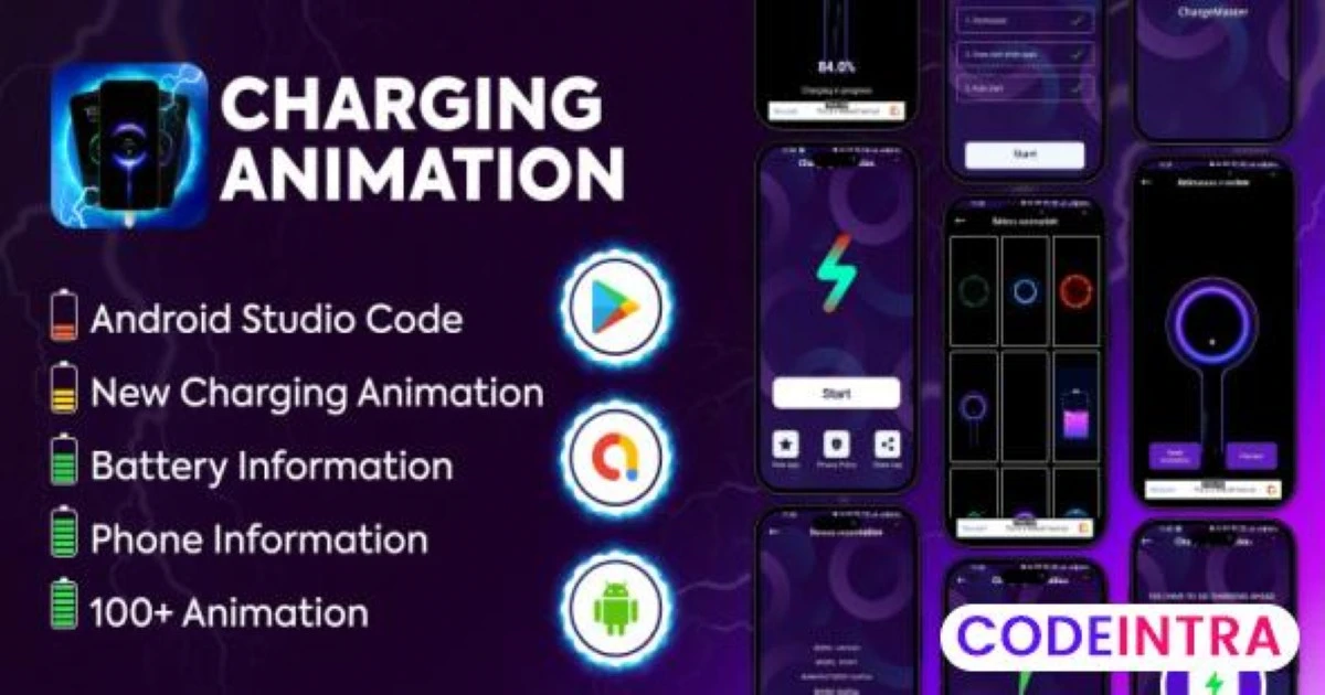 Battery Charging Animation Android App - Codeintra