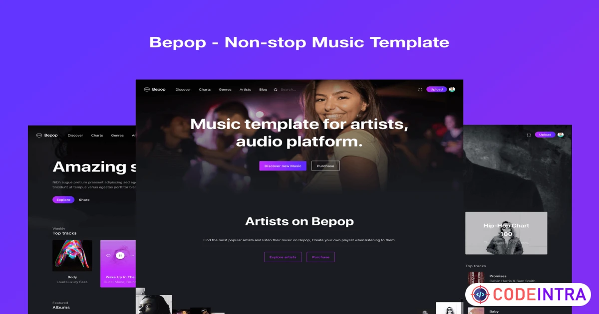 Bepop - Non-stop Music Template HTML - Codeintra