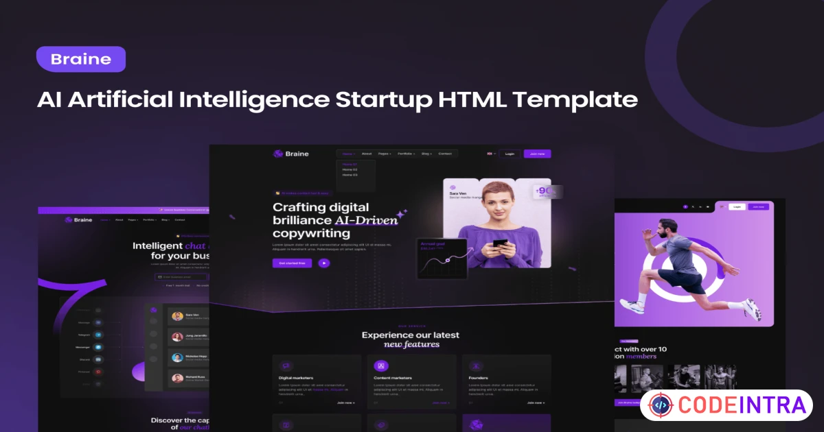 Braine - AI Artificial Intelligence Startup HTML - Codeintra