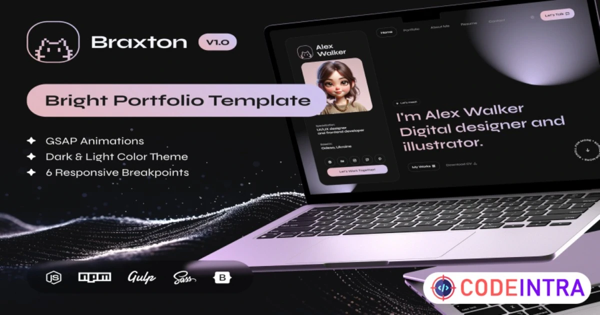 Braxton Personal Portfolio & Resume HTML Template - Codeintra