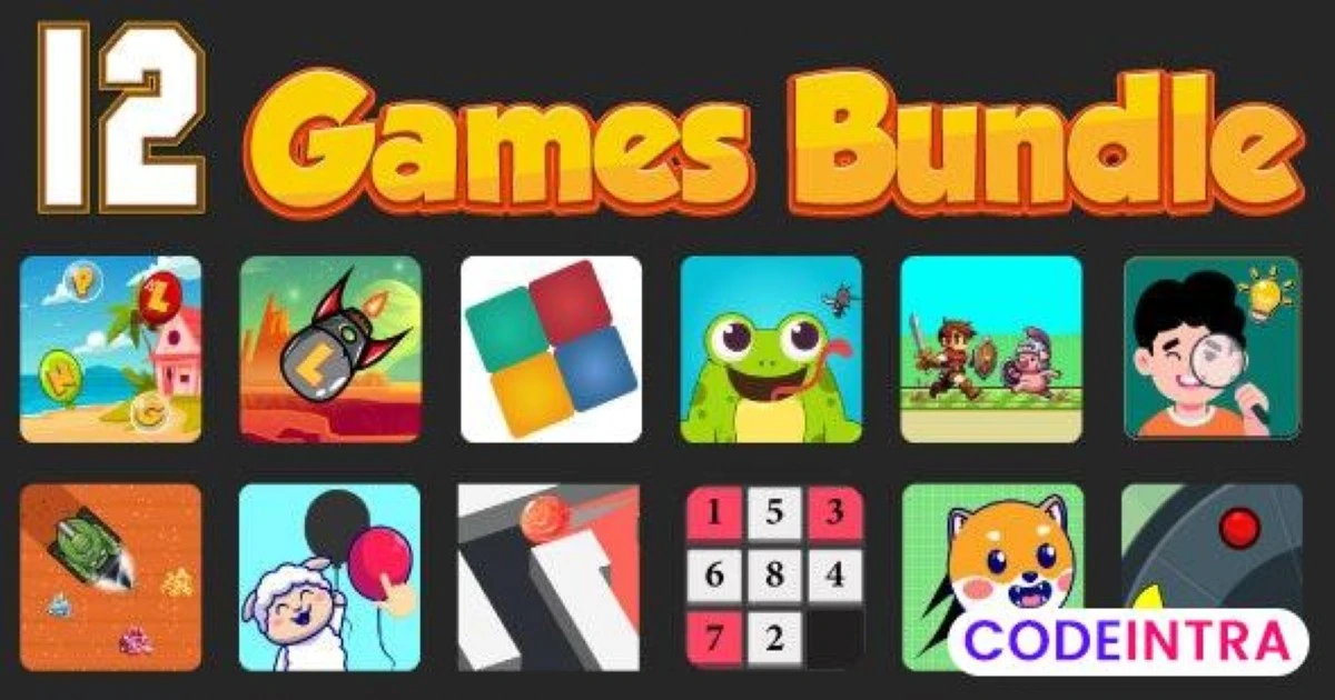 Bundle N°4 :12 HTML5 GAMES - Web, Mobile and FB In - Codeintra