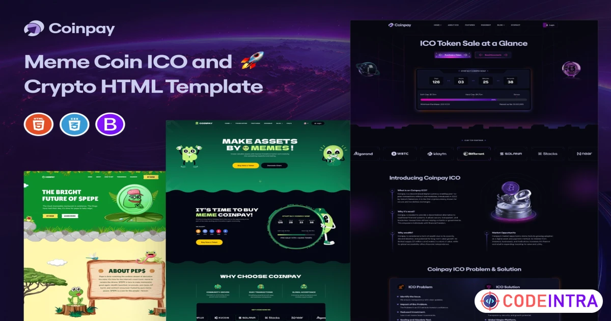 Coinpay - Meme coin ICO & Crypto Template - Codeintra
