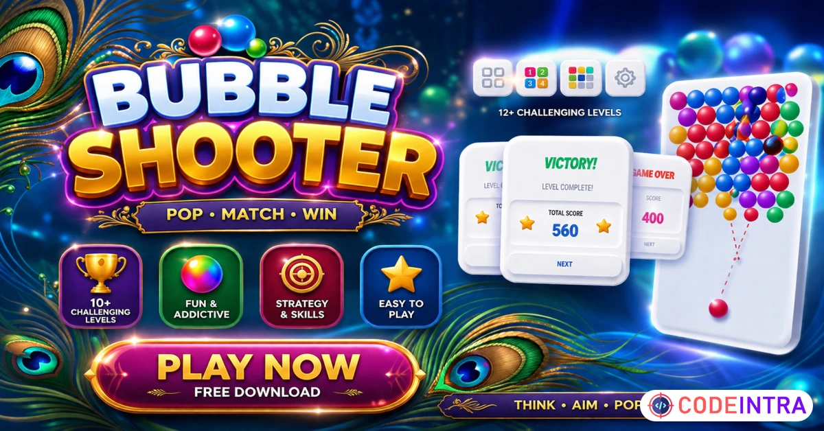 Product featured image Colorful Bubble Shooter | HTML5 Game - Codeintra