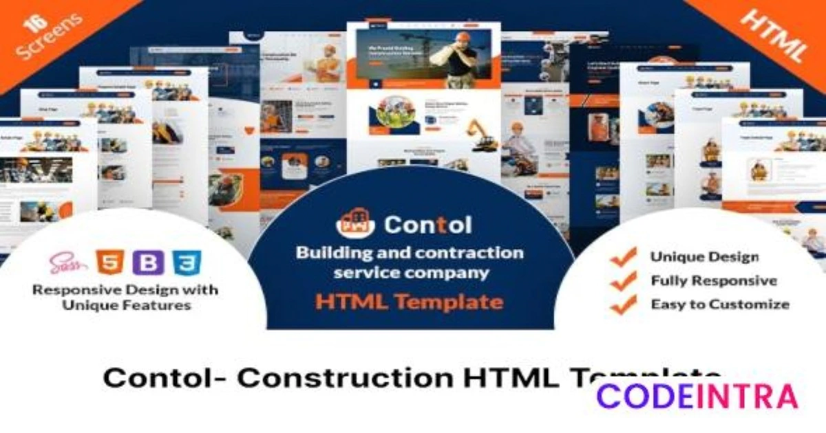 Contol- Construction HTML Template - Codeintra