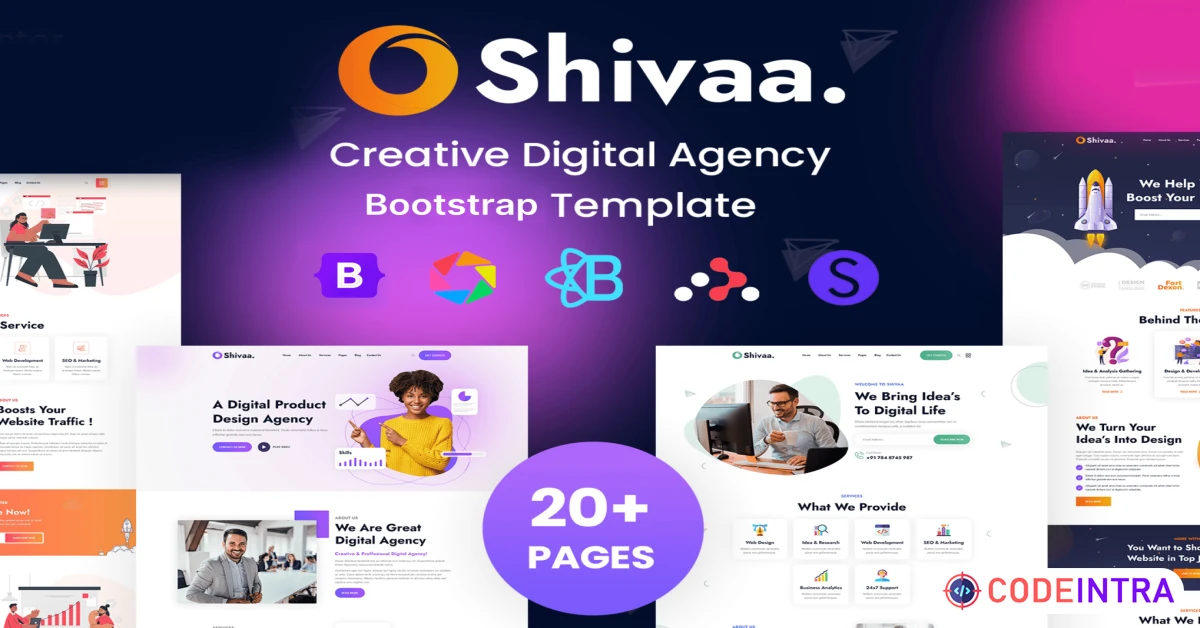 Product featured image Creative Agency Bootstrap Template - Codeintra