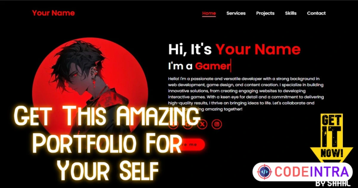 Dark Modern Responsive Portfolio HTML Template - Advanced and Easily Customizable - Codeintra