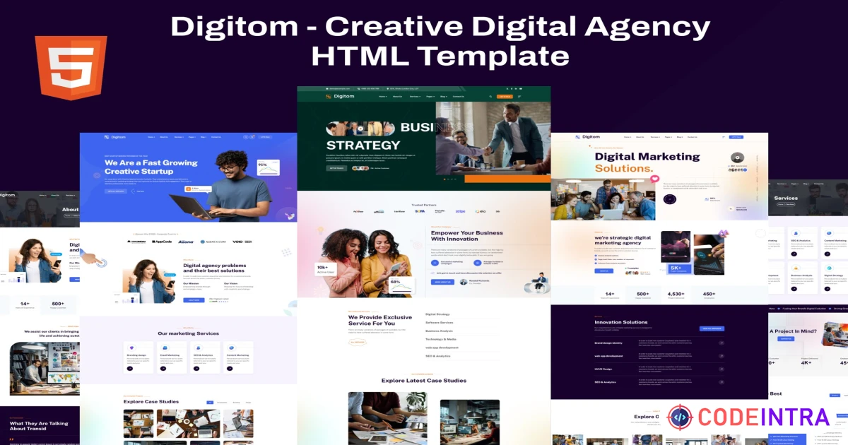 Digitom - Creative Digital Agency HTML Template - Codeintra