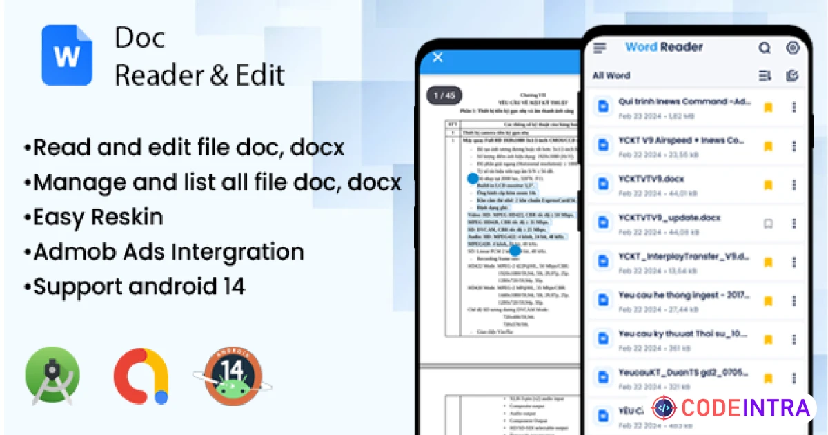 Product featured image DOC & DOCX Reader Pro: View, Edit, and Organize Your Word Files - Codeintra
