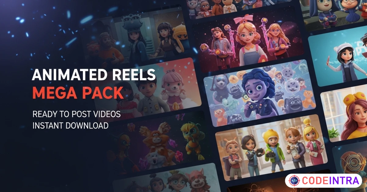 Product featured image Done For You Animated Reels Bundle for TikTok and YouTube - Codeintra