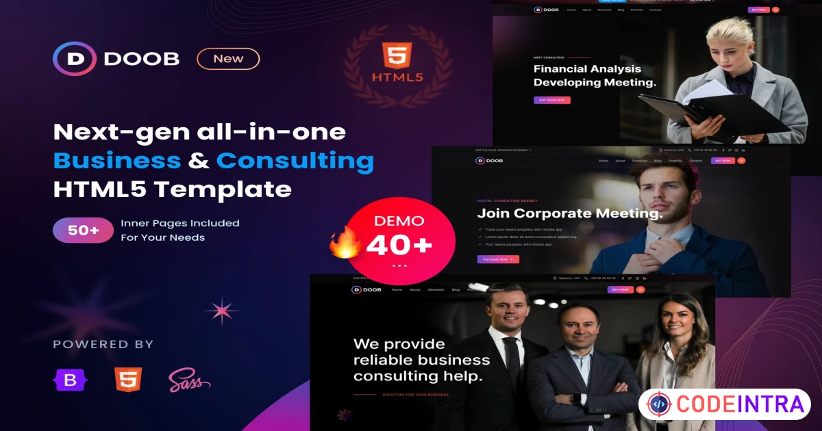 Product featured image Doob - Business & Consulting Bootstrap 5 Template - Codeintra