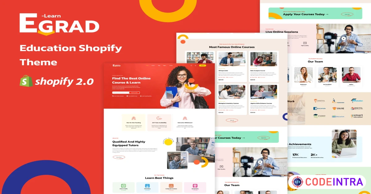 Product featured image Egrad - Education Online Course Shopify Theme - Codeintra