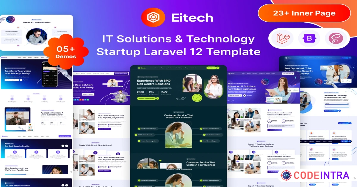 Product featured image Eitech - Laravel12 IT Solutios Technology Startup - Codeintra