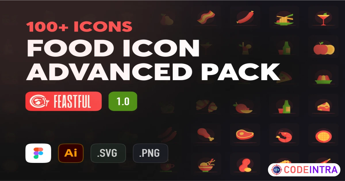 Product featured image Feastful - Food color icon advanced pack - Icons - Codeintra