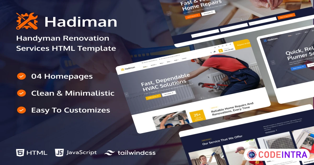 Hadiman - Handyman Renovation Services HTML - Codeintra