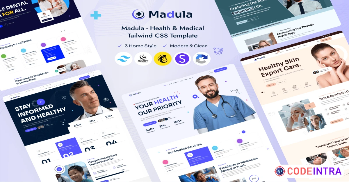 Product featured image Health & Medical Tailwind CSS Template - Codeintra
