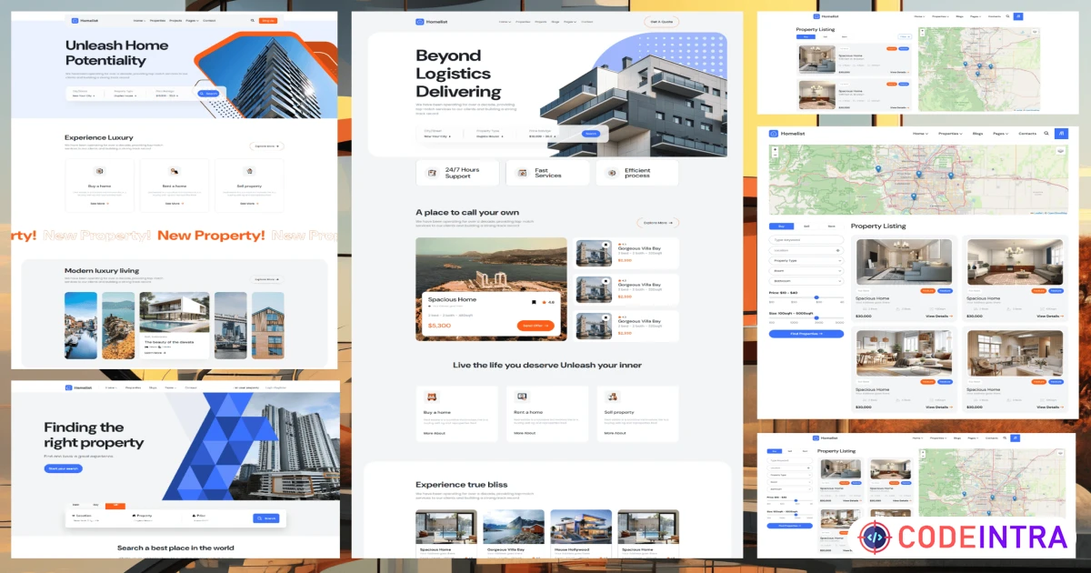 Homelist - Real Estate HTML template - Codeintra