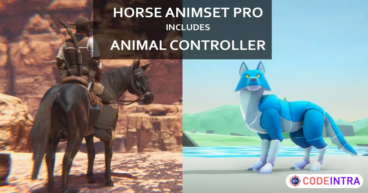 Horse Animset Pro (Riding System) | 3D Animals | Unity Assets - Codeintra
