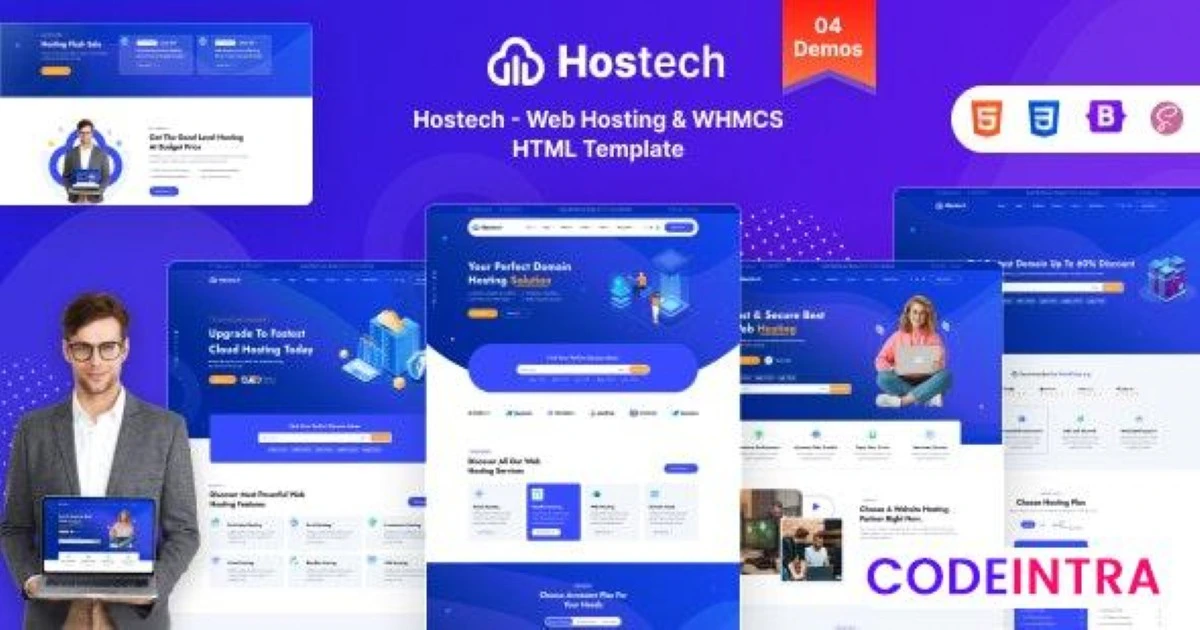 Hostech - Web Hosting Service HTML Template - Codeintra