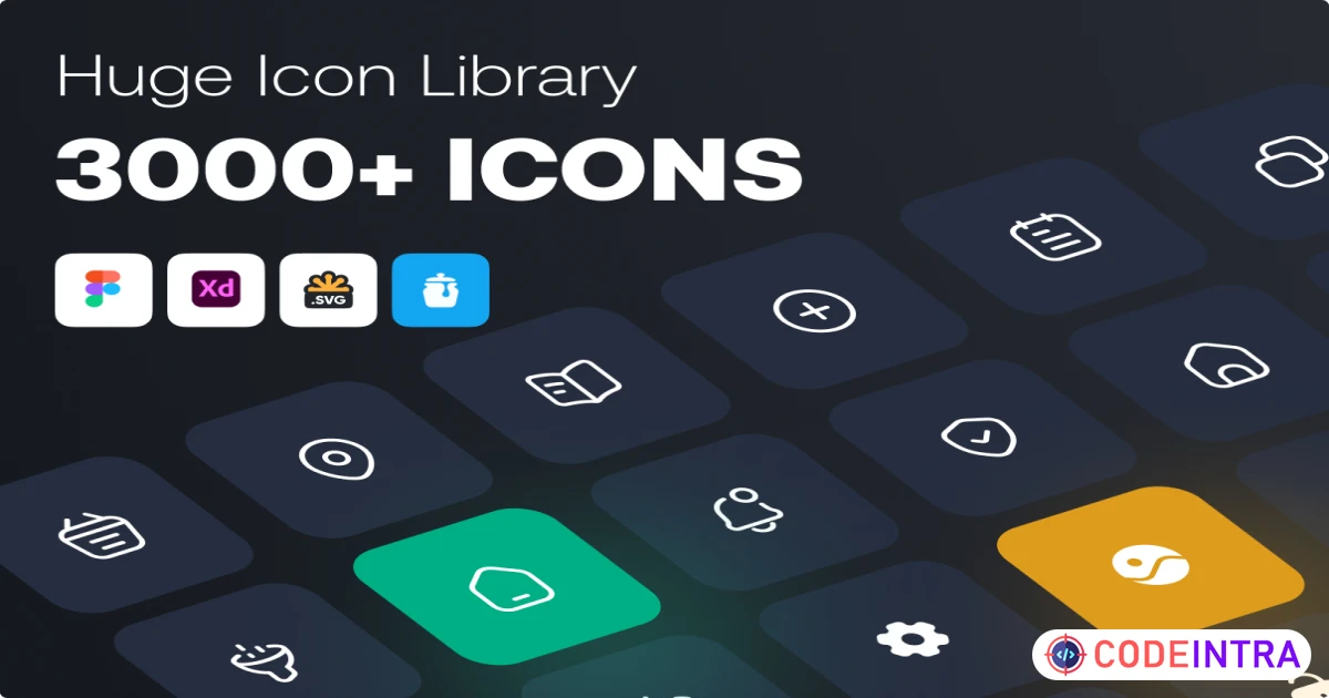 Huge Icon Pack | 3,000+ Icons Set - Figma Resources - Codeintra