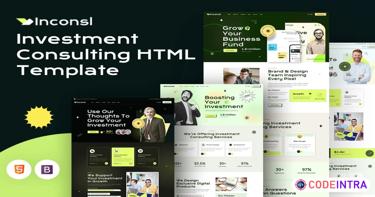 Product featured image Iconsl - Investment Consulting HTML Template - Codeintra
