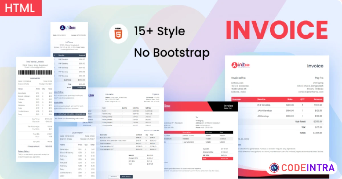 Product featured image initBill - invoice & Receipt HTML Template - Codeintra