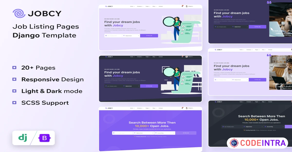 Product featured image Jobcy - Django Job Board & Listing Template - Codeintra
