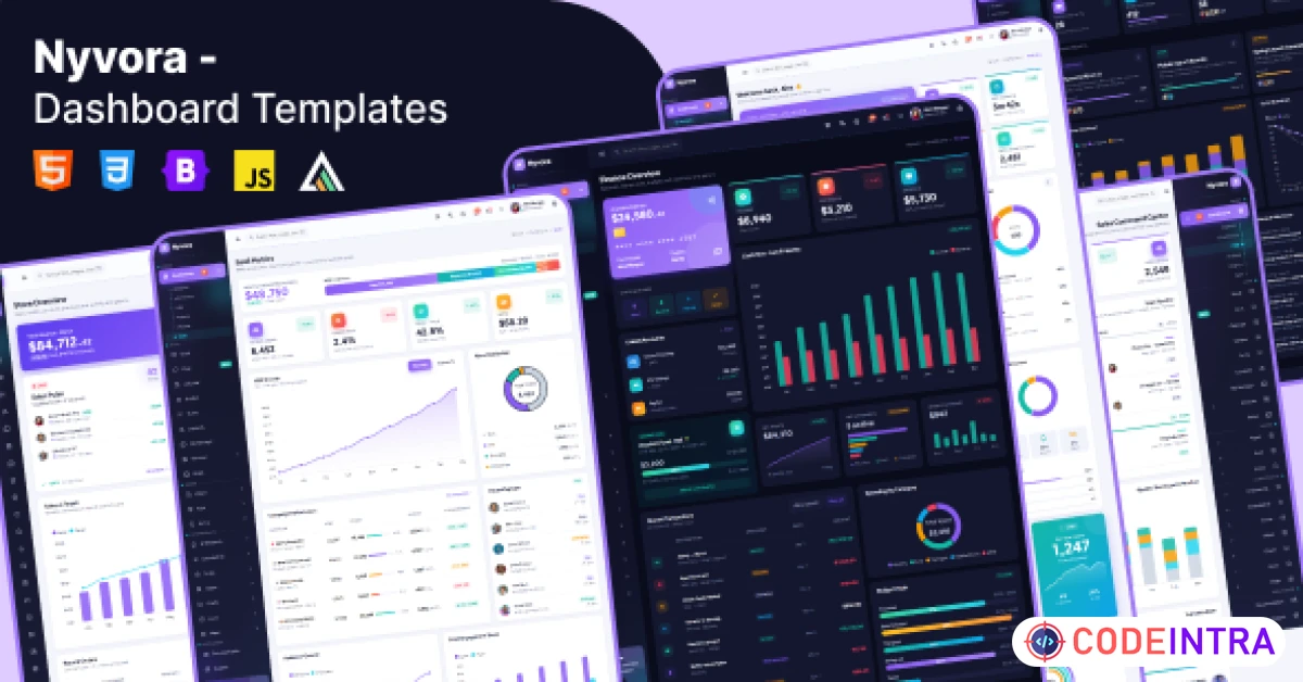 Product featured image Nyvora - Premium Bootstrap 5 Admin Dashboard Template - Codeintra