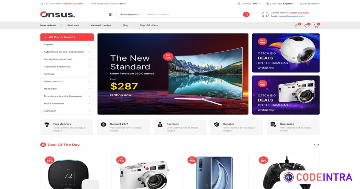Product featured image Onsus - Electronics E-commerce HTML Template - Codeintra
