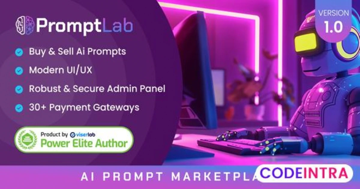 Product featured image PromptLab - AI Prompt Marketplace - Codeintra