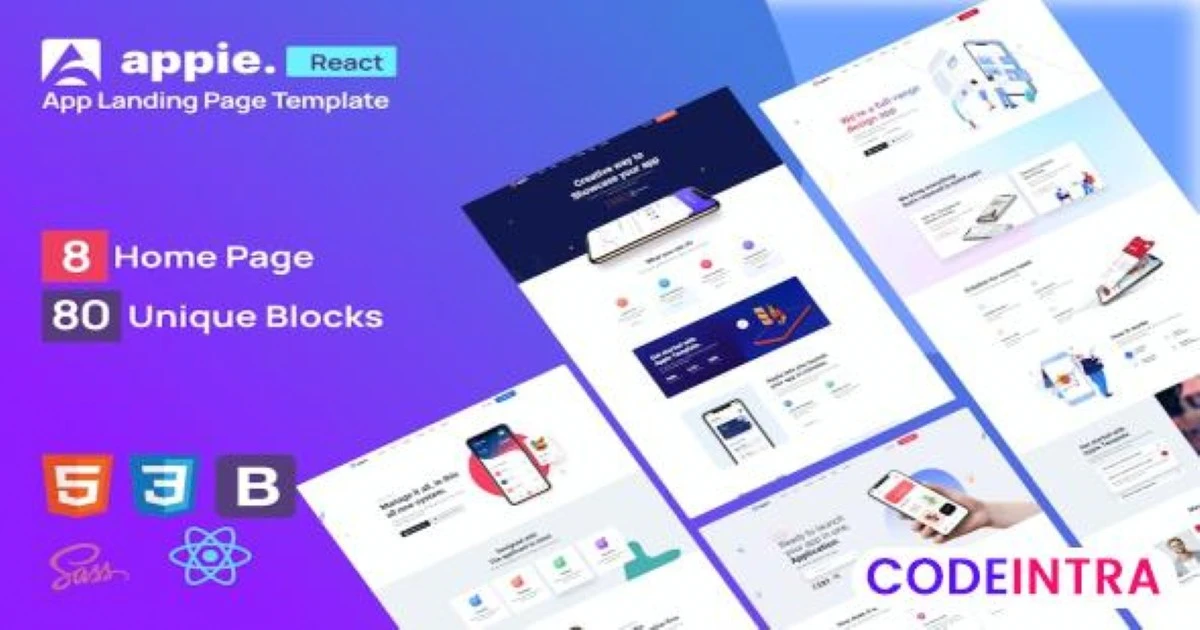 Product featured image React Website Template - Codeintra
