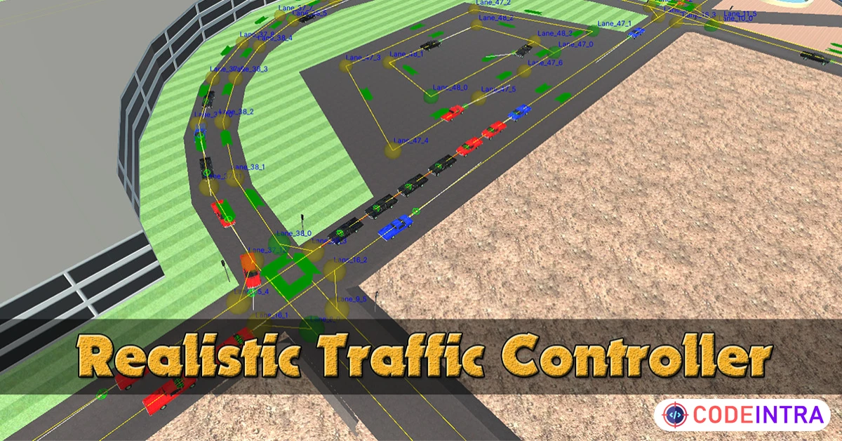 Product featured image Realistic Traffic Controller | Behavior AI | Unity Assets - Codeintra