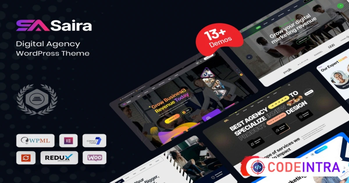 Saira - Digital Agency WordPress Theme Download - Codeintra