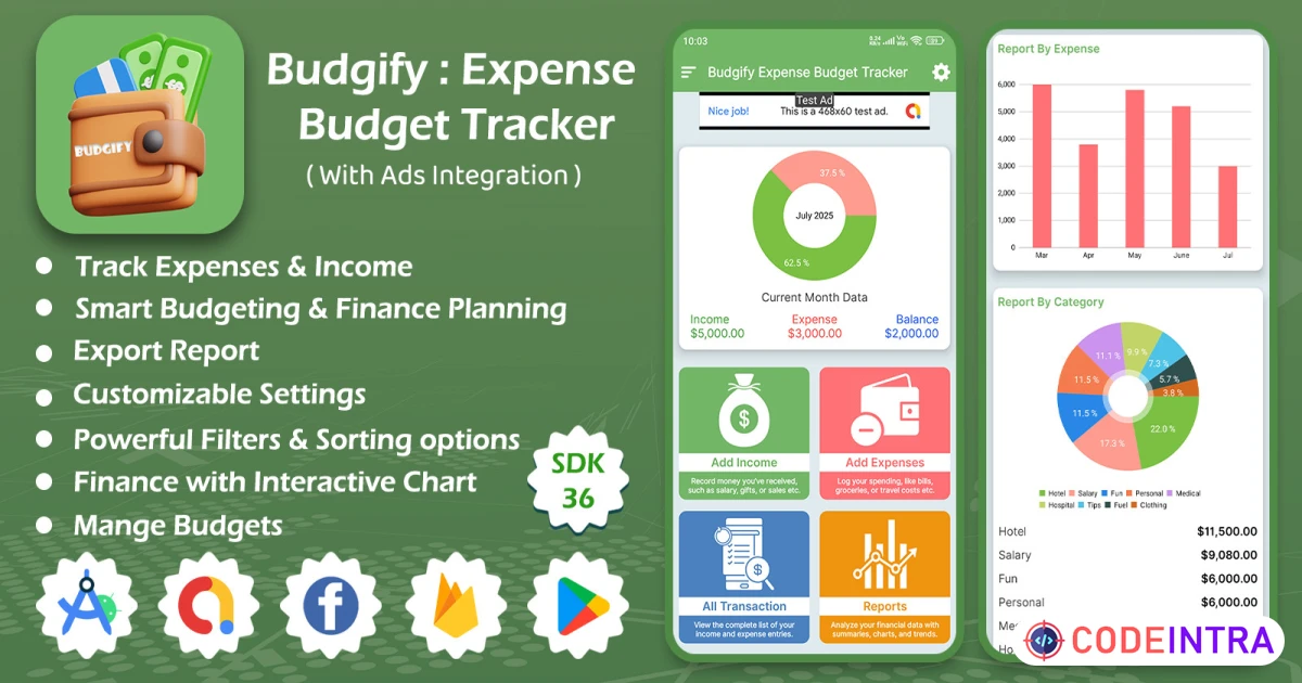 Product featured image Samrat - Expense Budget Tracker Android App - Codeintra