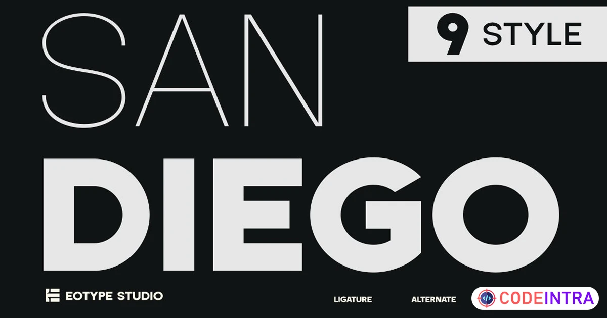 Product featured image San Diego Family Font Premium Pack - Codeintra