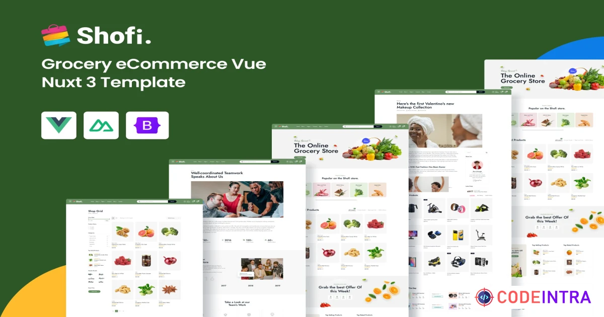 Shofi - Grocery eCommerce Vue Nuxt 3 Template - Codeintra