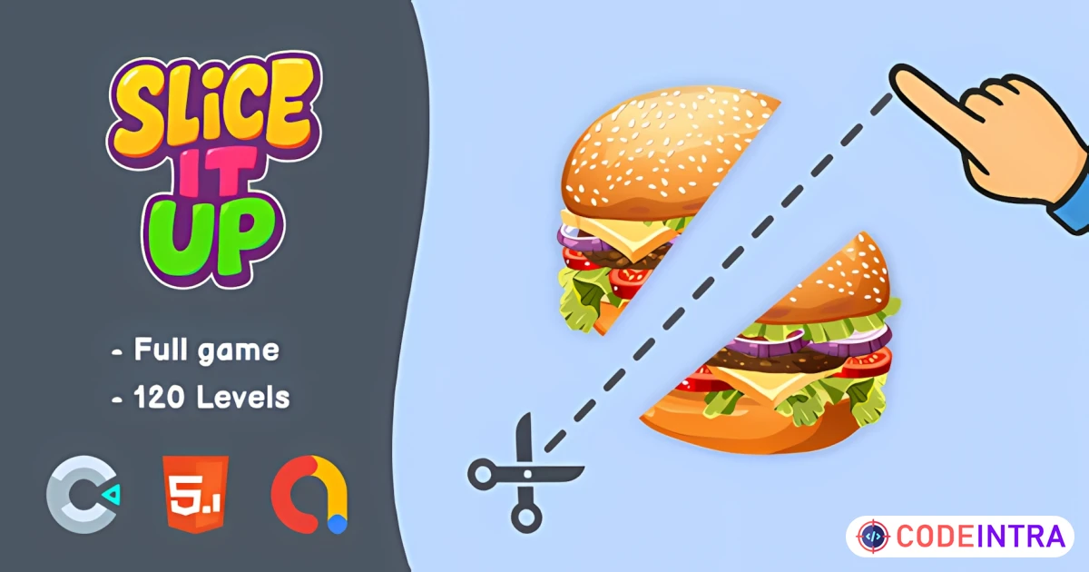 Product featured image Slice It Up - HTML5 Game | Construct 3 - Codeintra