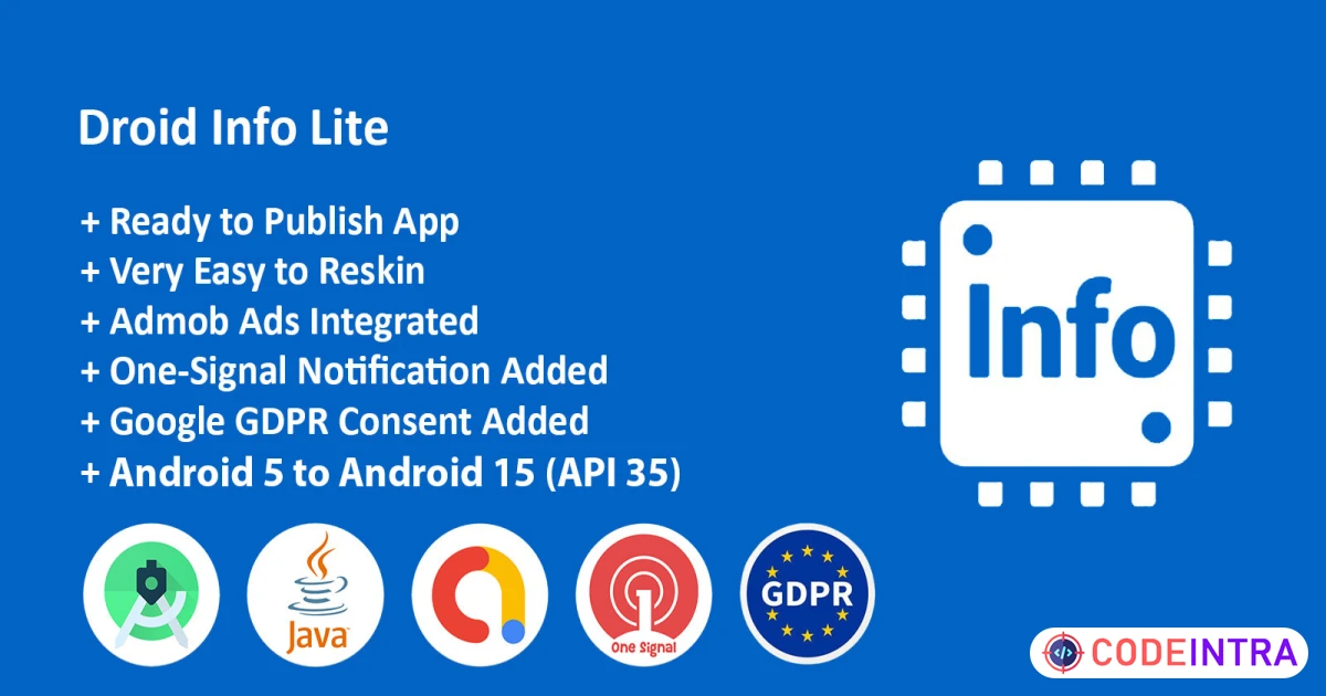 Product featured image Smart Android Info - Android Studio Code - Codeintra