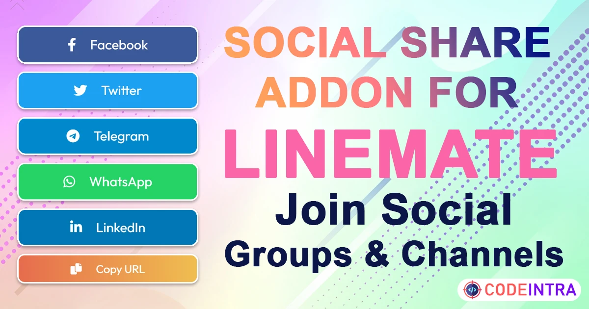 Product featured image Social Share Addon For Linemate - Join Social Media - Codeintra